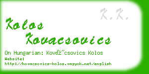 kolos kovacsovics business card
